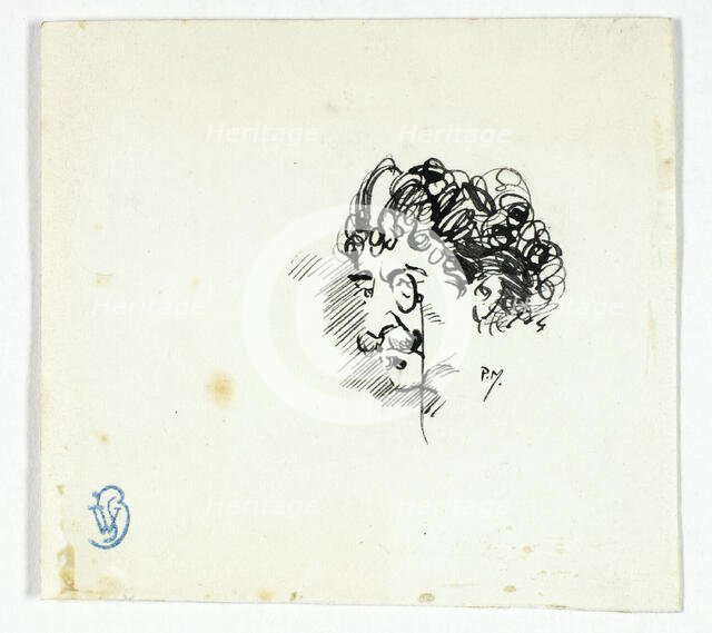 Sketch of Whistler's Head, c.1895. Creator: Philip William May.