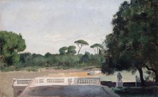 Jardins de la Villa Borghèse vus depuis la Villa Médicis à Rome, c.1859 — 1860. Creator: Jean Jacques Henner.