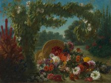 Basket of Flowers, 1848-49. Creator: Eugene Delacroix.