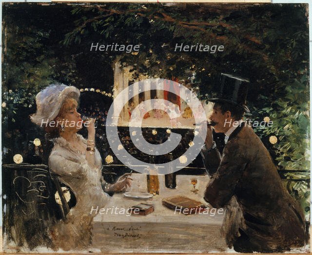 Dinner at Les Ambassadeurs, c1880. Creator: Jean Beraud.