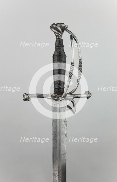 Hand-and-a-Half Sword, Switzerland, Hilt: 19th cent in mid-16th cent Swiss style Blade: mid-16th... Creator: Unknown.