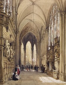 Interior of a Gothic Church, 1864. Creator: Émile-Antoine-François Herson.