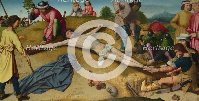 Christ Nailed to the Cross, ca 1481. Artist: David, Gerard (ca. 1460-1523)