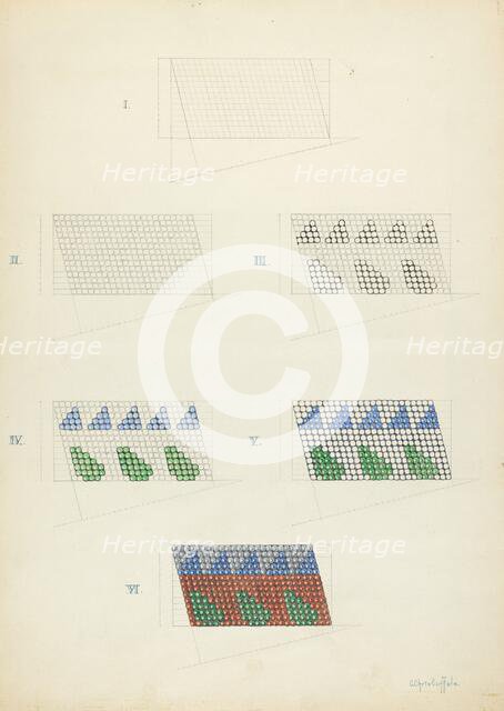 Beadwork: Technique Demonstration, 1935/1942. Creator: Cornelius Christoffels.