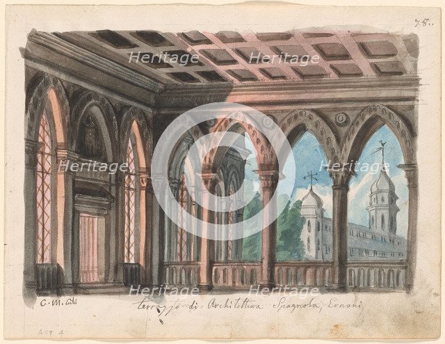 Set design for the Opera Ernani by Giuseppe Verdi.