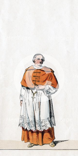 Cardinal Wolsey, costume design for Shakespeare's play, Henry VIII, 19th century. Artist: Unknown