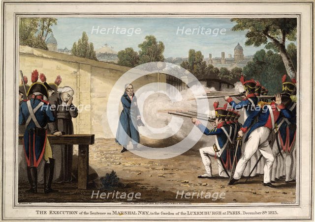 The Execution of Marshal Michel Ney near the Luxembourg Garden on 7 December 1815, 1816. Artist: Goubaud, Innocent Louis (1780-1847)