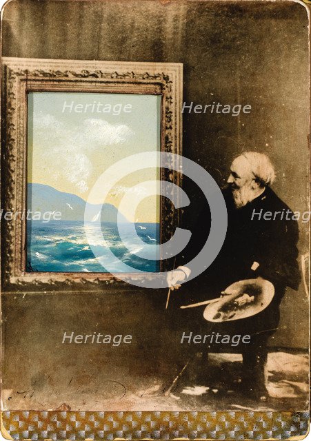 Portrait of the artist Ivan Aivazovsky (1817-1900), 1889. Artist: Anonymous  