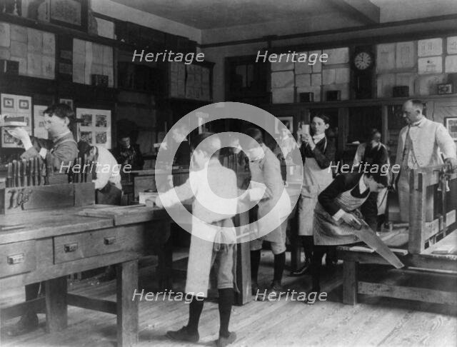 Woodworking class, Washington, D.C., (1899?). Creator: Frances Benjamin Johnston.