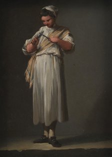 A Roman Cook´s Boy Sharpening a Knife, 1750. Creator: Jean Barbault.