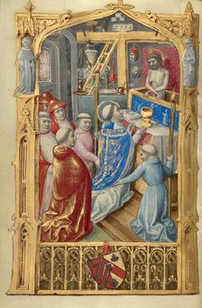 Mass of St Gregory; Poncher Hours, about 1500. Creator: Master of Jacques de Besancon.