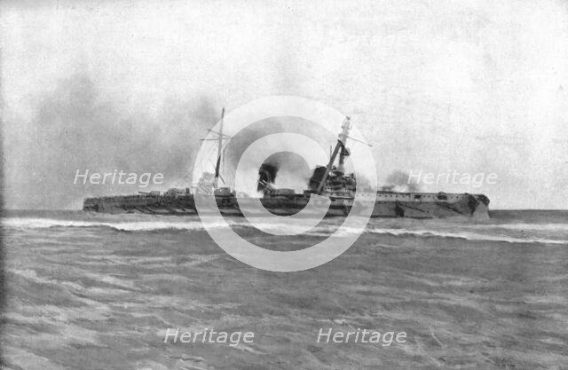 'Le combat Naval D'Heligoland; La fin du croiseur allemand "Blucher" coule bas le 24 janvier 1915... Creator: Unknown.
