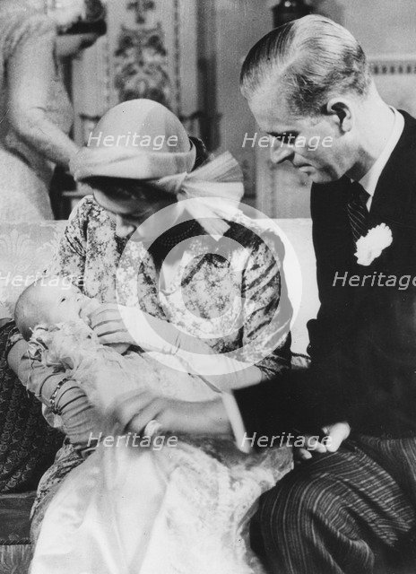 Christening day of Princess Anne, Buckingham Palace, 21st October 1950. Artist: Unknown