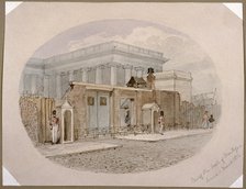 Montague House wall, British Museum, London, 1852. Artist: James Findlay