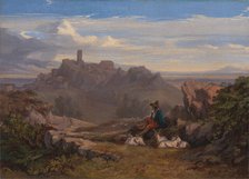 Landscape with Goatherd, ca. 1842. Creator: Edward Lear.