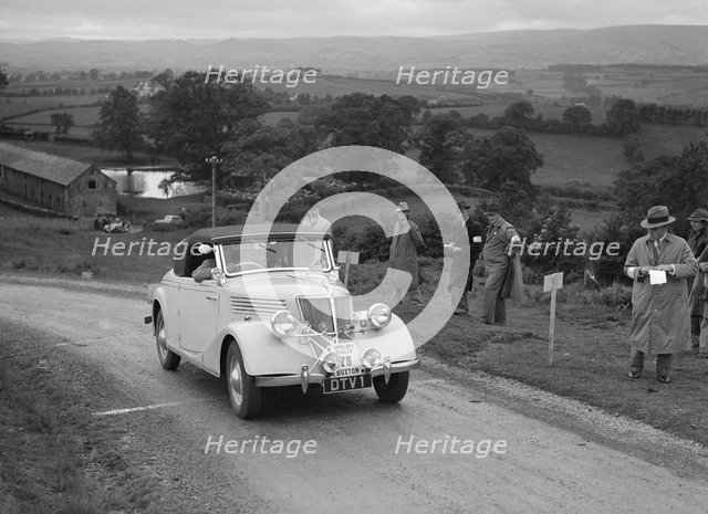 Renault Primaquatre of HC Brownlow competing in the South Wales Auto Club Welsh Rally, 1937 Artist: Bill Brunell.