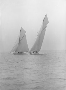 The 19-metre class 'Norada' & 'Mariquita', 1913. Creator: Kirk & Sons of Cowes.
