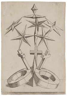 Perspective of Seven Stars Balanced on Three Crosses, 1567. Creator: Zündt, Mathis (1498-1572/81).
