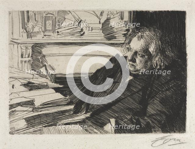 Ernest Renan, 1892. Creator: Anders Zorn (Swedish, 1860-1920).