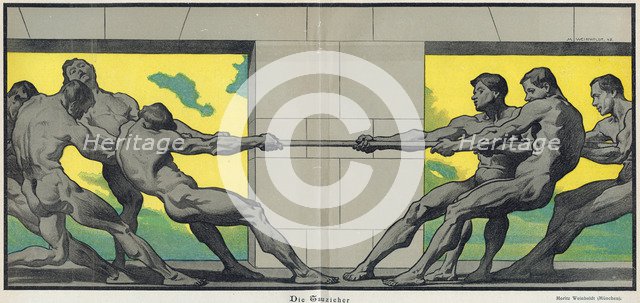 Tug of war, 1898. Artist: Moritz Weinholdt