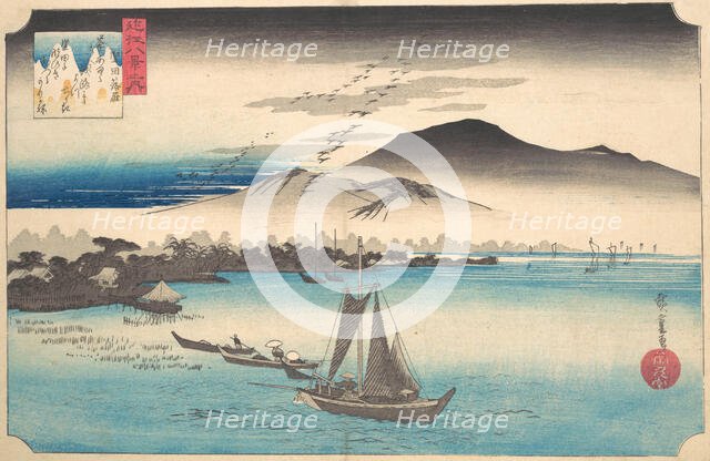 Returning Geese at Katada, ca. 1832., ca. 1832. Creator: Ando Hiroshige.