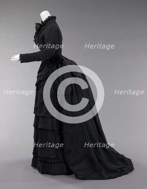 Mourning ensemble, American, 1870-72. Creator: Unknown.
