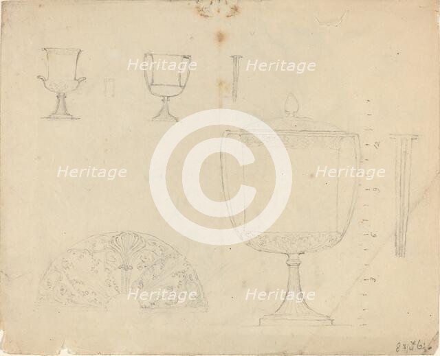 Sheet of Studies [recto and verso], in or after 1819. Creator: John Flaxman.