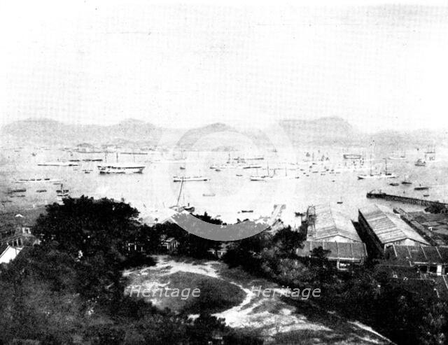 The Chinese Question: British, American, German, and Russian war-vessels at Hong-Kong, 1898. Creator: Unknown.