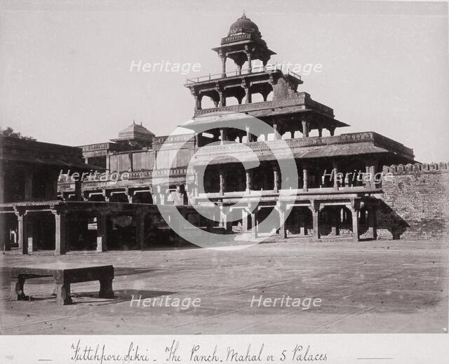 Futtehpore Sikri-The Panch-Mahal or 5 Palaces, Late 1860s. Creator: Samuel Bourne.