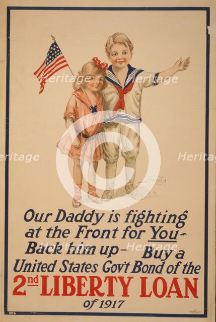 Our daddy is fighting at the front for you. 2nd Liberty Loan, 1917. Creator: Anonymous.