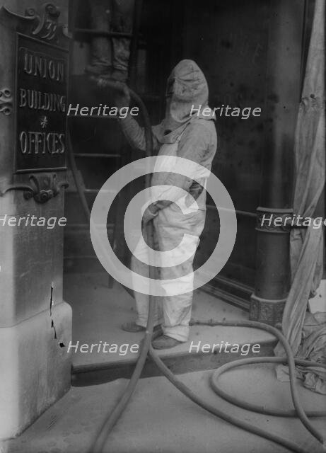 Sand Blaster, between c1915 and c1920. Creator: Bain News Service.