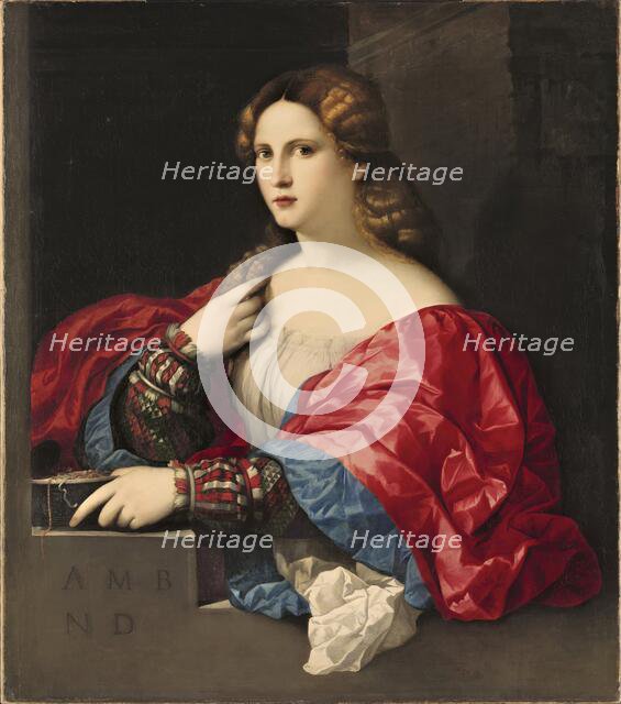 Portrait of a Young Woman Known as "La Bella", 1518. Creator: Jacopo Palma il Vecchio.