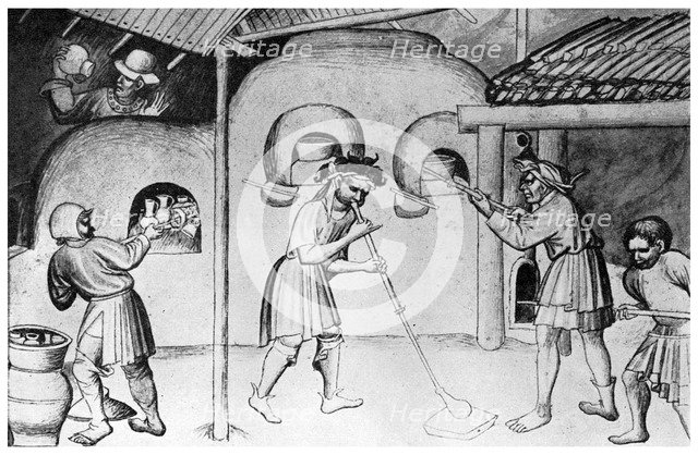 Medieval glassworks, c1300 (1956). Artist: Unknown