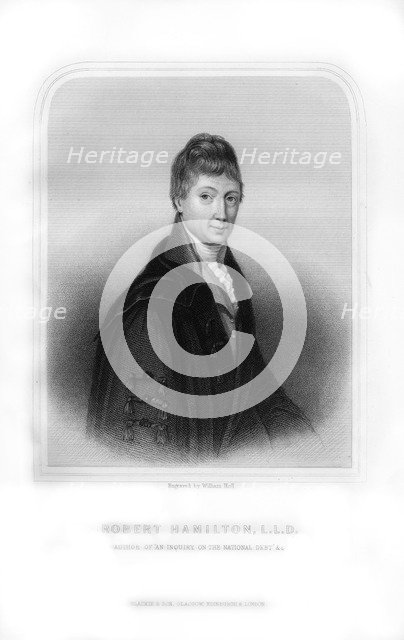 Robert Hamilton, Scottish economist and mathematician, (1870).Artist: William Holl