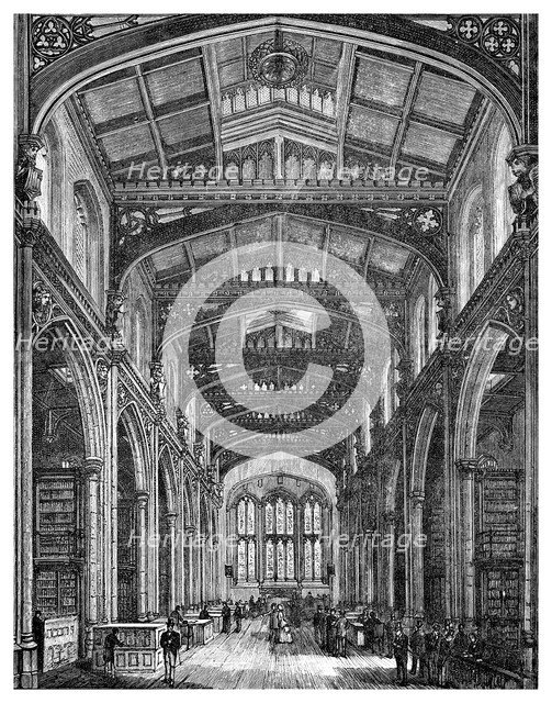 Interior of the Library, Guildhall, City of London, 1886. Artist: Unknown