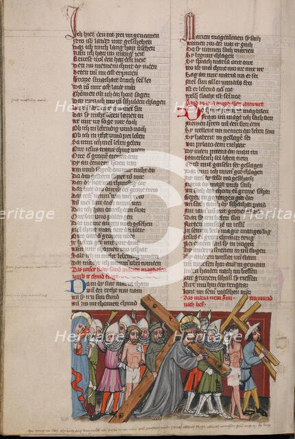 The Way to Calvary; Weltchronik, about 1400-1410. Creator: Unknown.