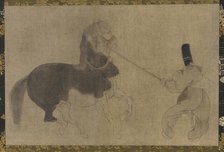 Horse and Attendant, Momoyama period, 1568-1615. Creator: Unknown.