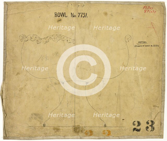 Design for Bowl No. 7751, 1883. Creator: Tiffany & Co.