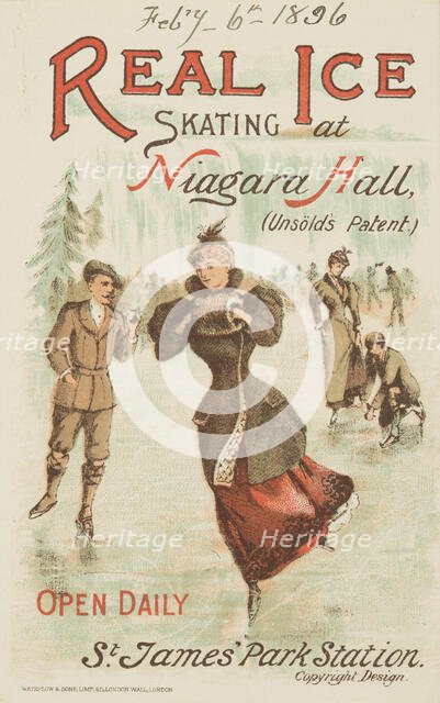 Real Ice Skating at Niagara Hall, Westminster, 1896. Creator: Unknown.