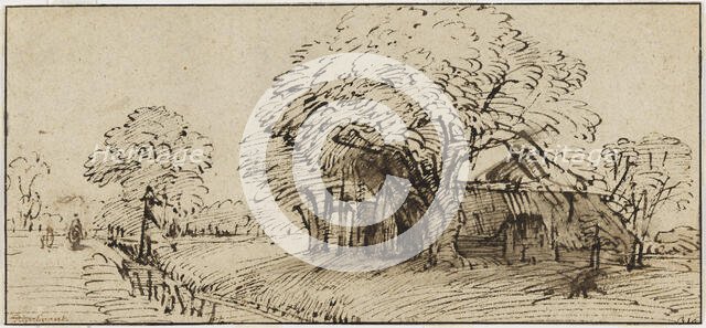 Farmhouse in a grove of trees, c.1655. Creator: Rembrandt Harmensz van Rijn.