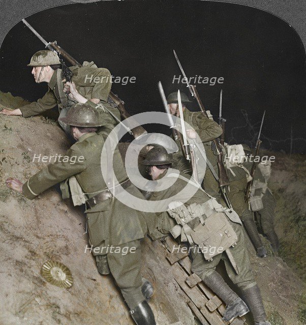 'Fighting throught the night at Mory', France, World War I, c1914-c1918. Artist: Realistic Travels Publishers.