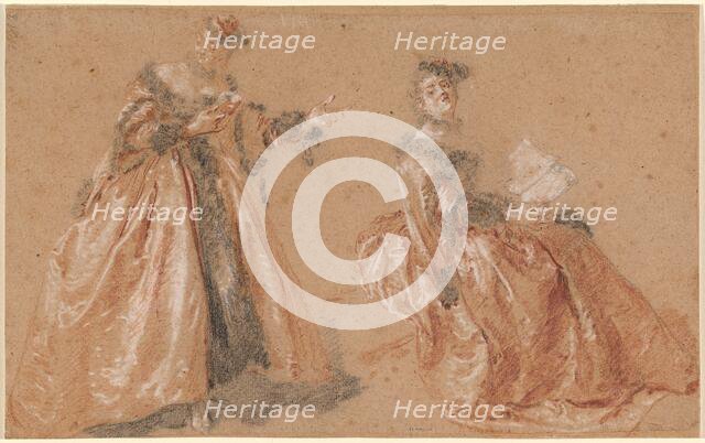 Two Elegant Women in Polish Dress, c. 1723. Creator: Nicolas Lancret.