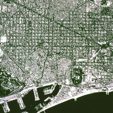 Aerial View of 'L'Eixample' map, know as 'Plan Cerdá' of the city of Barcelona, ??renovation and …