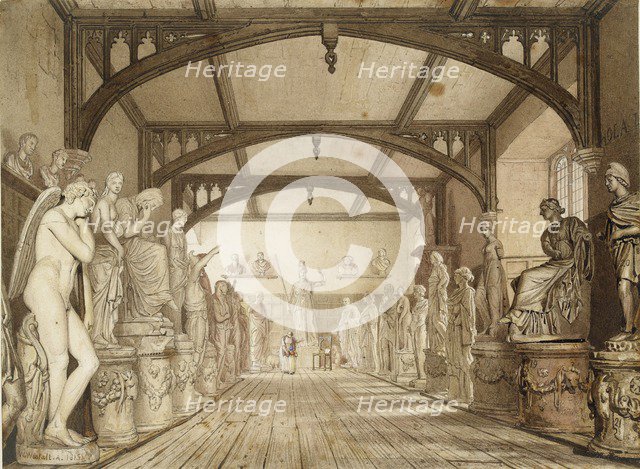 The Sculpture Gallery in the Examination Schools, Oxford, 1813. Artist: William Westall.