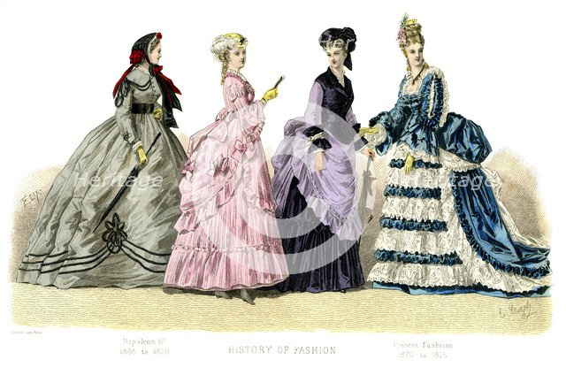 French costume: 'Napoleon III, Present Fashions', (1882). Artist: Unknown