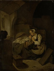 Interior with Nursing Mother, c1654-1658. Creator: Cornelis Bega