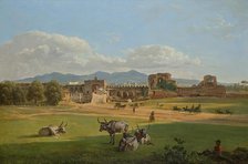 The Porta San Giovanni against Frascati, 1820. Creator: Joseph Rebell.