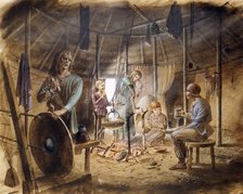 Inside an Iron Age house, c5th century BC, (c1990-2010). Artist: Paul Birkbeck.