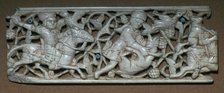 Islamic ivory panel of a hunting scene. Artist: Unknown