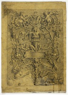Decorative Design with Putti and Griffins, n.d. Creator: Alfred George Stevens.